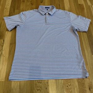 Peter Millar Polo Shirt Mens Xl Pink Blue White Summer‎ Comfort Golf